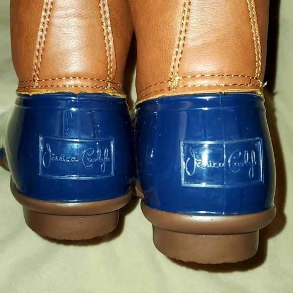 Jessica Carlyle Duck Lace Up Two Tone Combat Boots Brown/Blue Size 9 - Picture 6 of 8